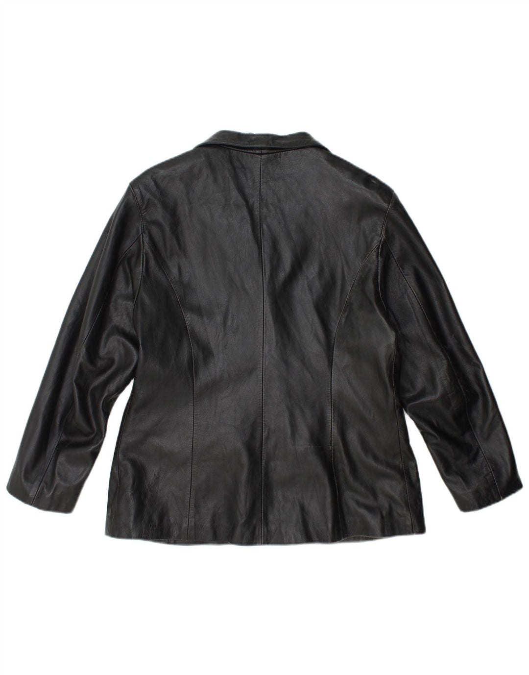 Giacca in pelle vintage da donna IT 50 XL in pelle nera