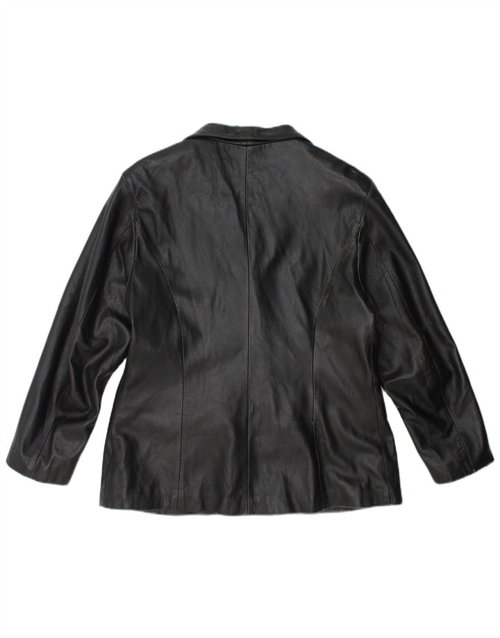 Giacca in pelle vintage da donna IT 50 XL in pelle nera