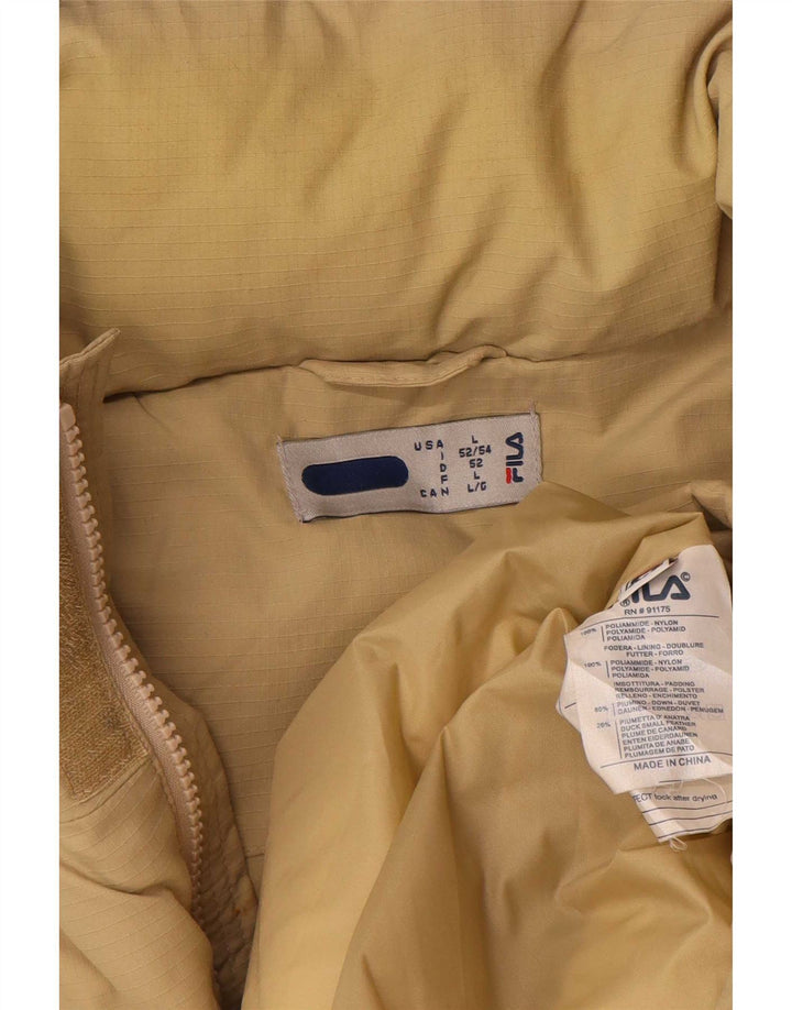 Cappotto imbottito con cappuccio da uomo Fila UK 40 Large Beige in poliammide