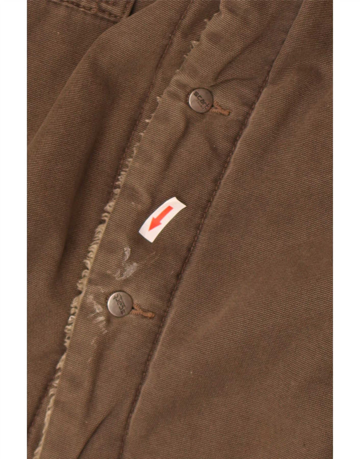 Giubbotto bomber sherpa da uomo vintage UK 38 color block color kaki medio