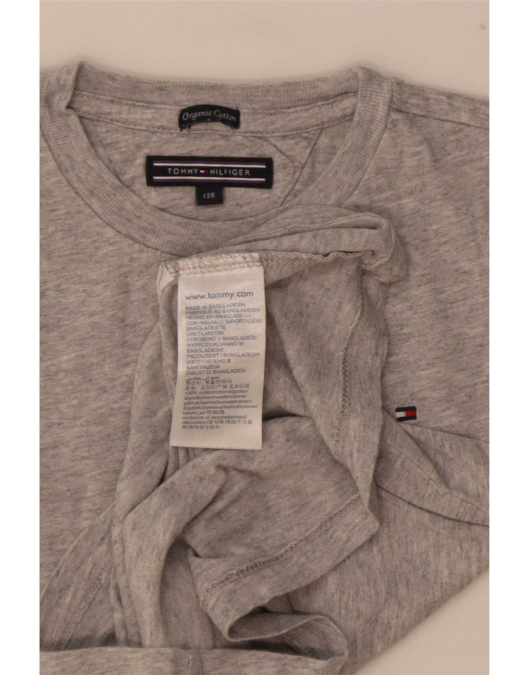 T-shirt da ragazzo Tommy Hilfiger Top 7-8 anni grigia