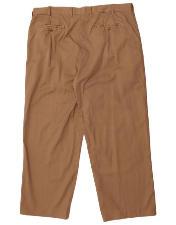 Pantaloni da abito dritti da uomo Izod W40 L28 in cotone beige