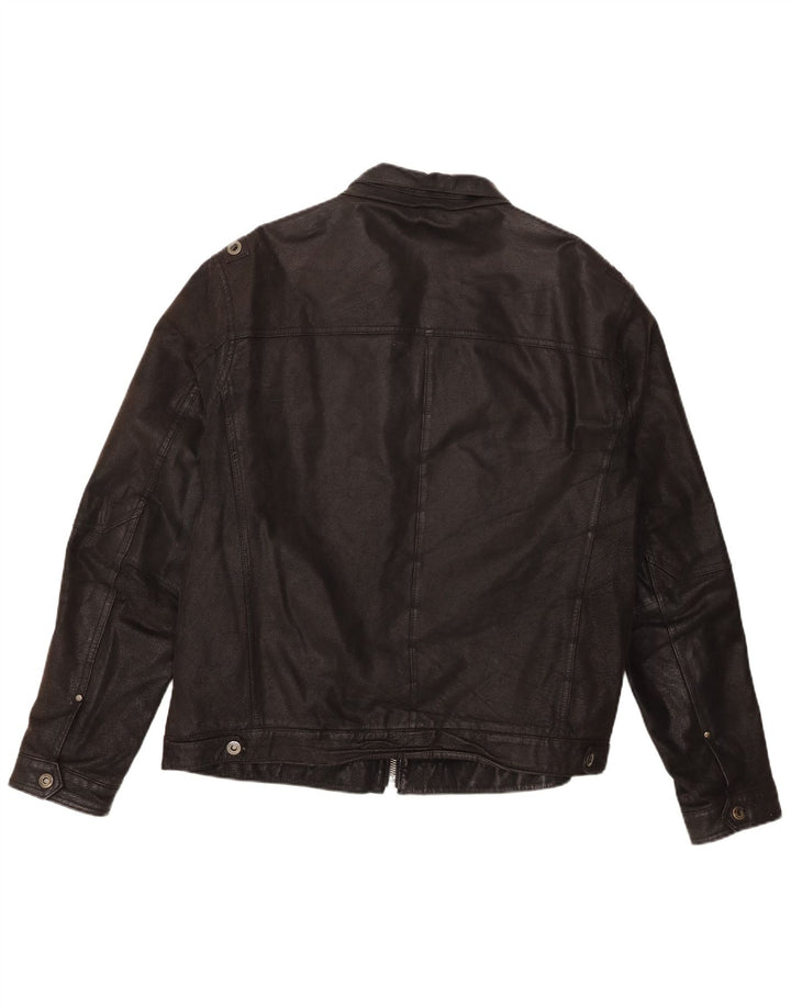 Giacca in pelle da uomo Angelo Litrico UK 42 XL Pelle nera