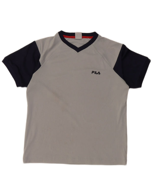 T-shirt grafica per ragazzi FILA Top 11-12 anni Colorblock grigio medio