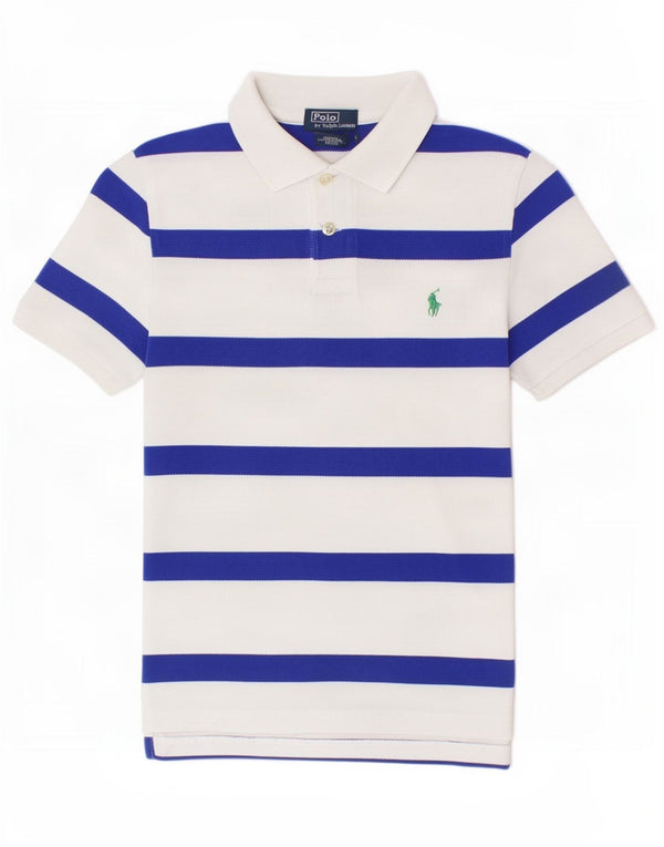 Polo Ralph Lauren da bambino, 7-8 anni, piccola in cotone a righe bianche