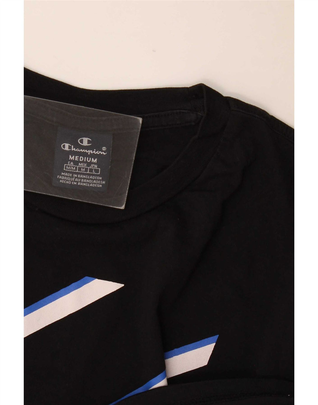 T-shirt grafica da uomo Champion Top media nera