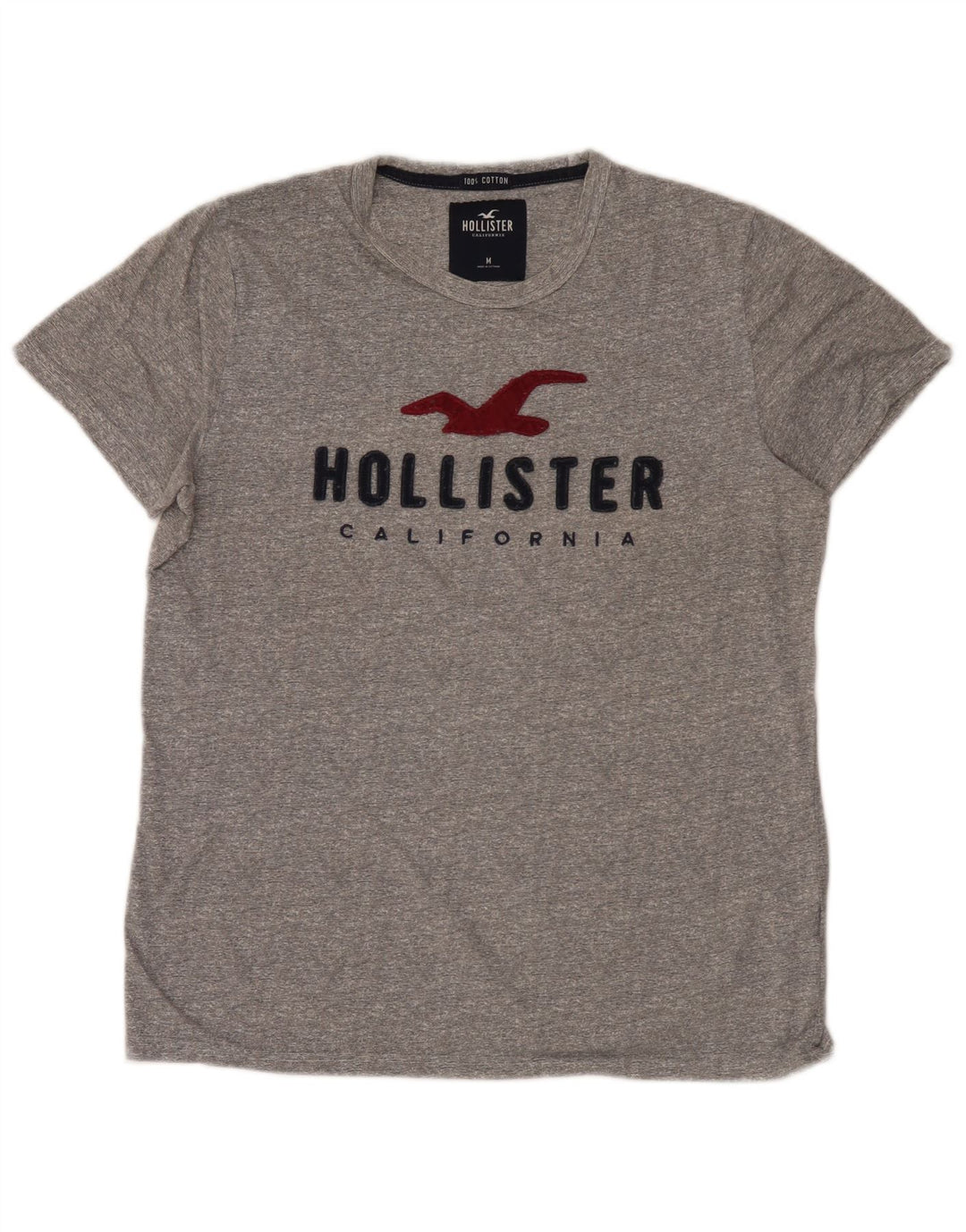 T-shirt grafica da uomo Hollister Top in cotone grigio medio