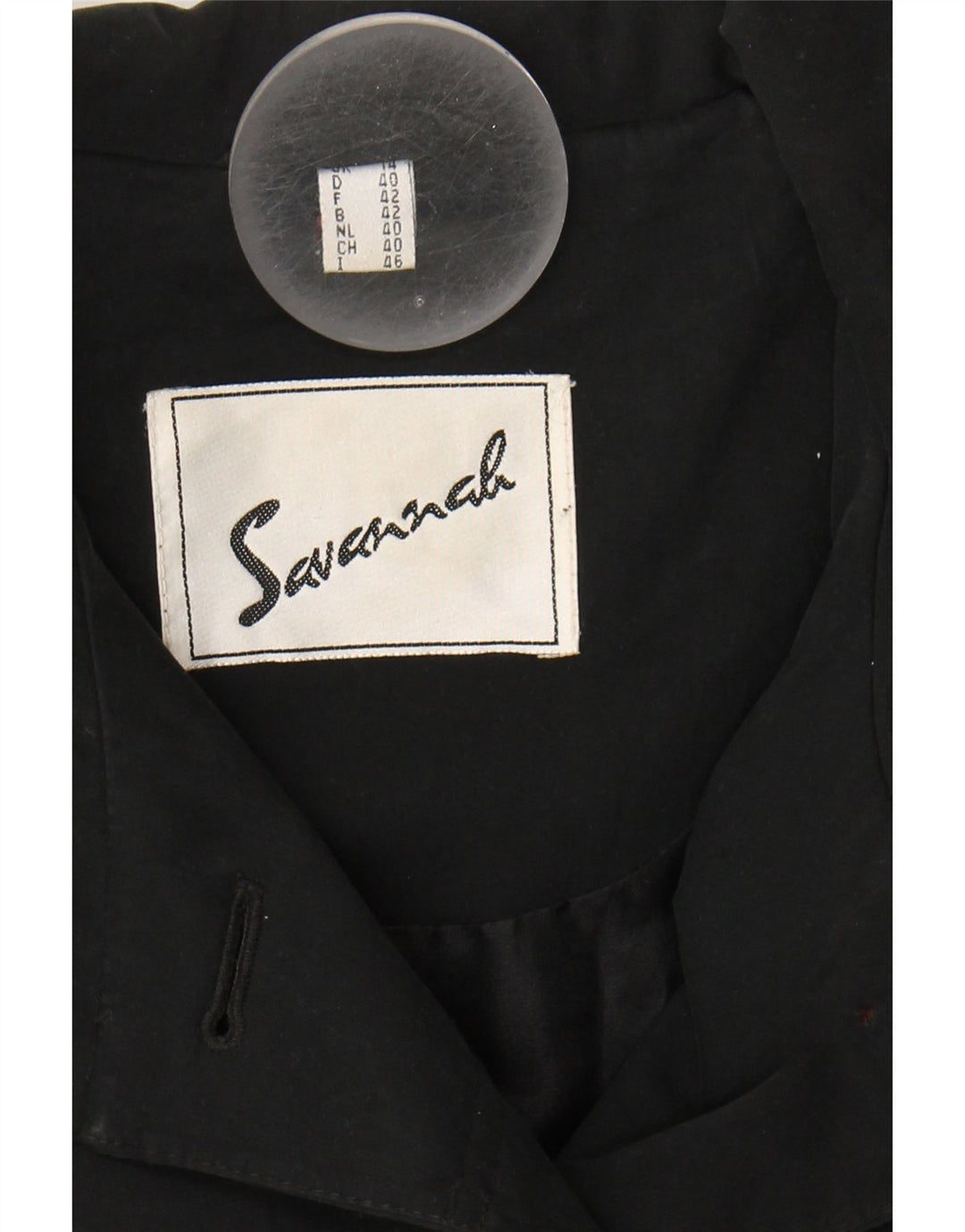 SAVANNAH Womens Overcoat UK 14 Large Black Polyester