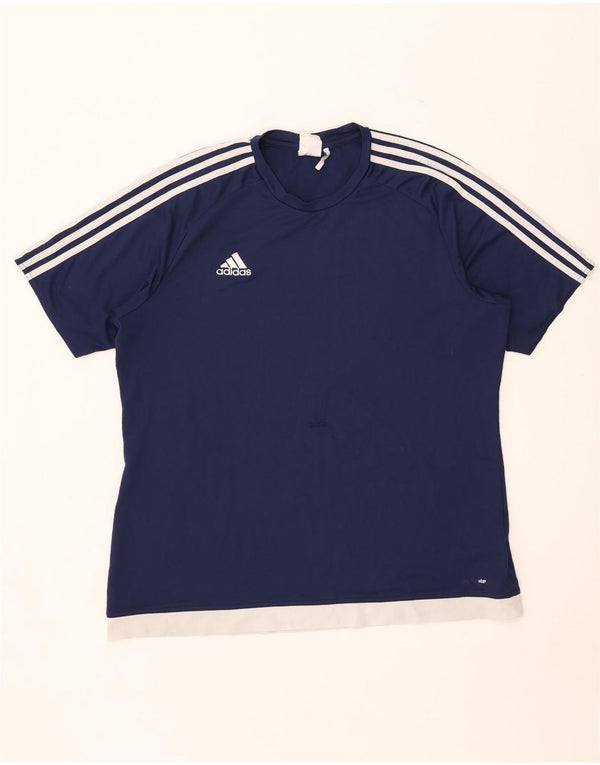 T-shirt Adidas Climalite da uomo Top XL Poliestere color block blu navy