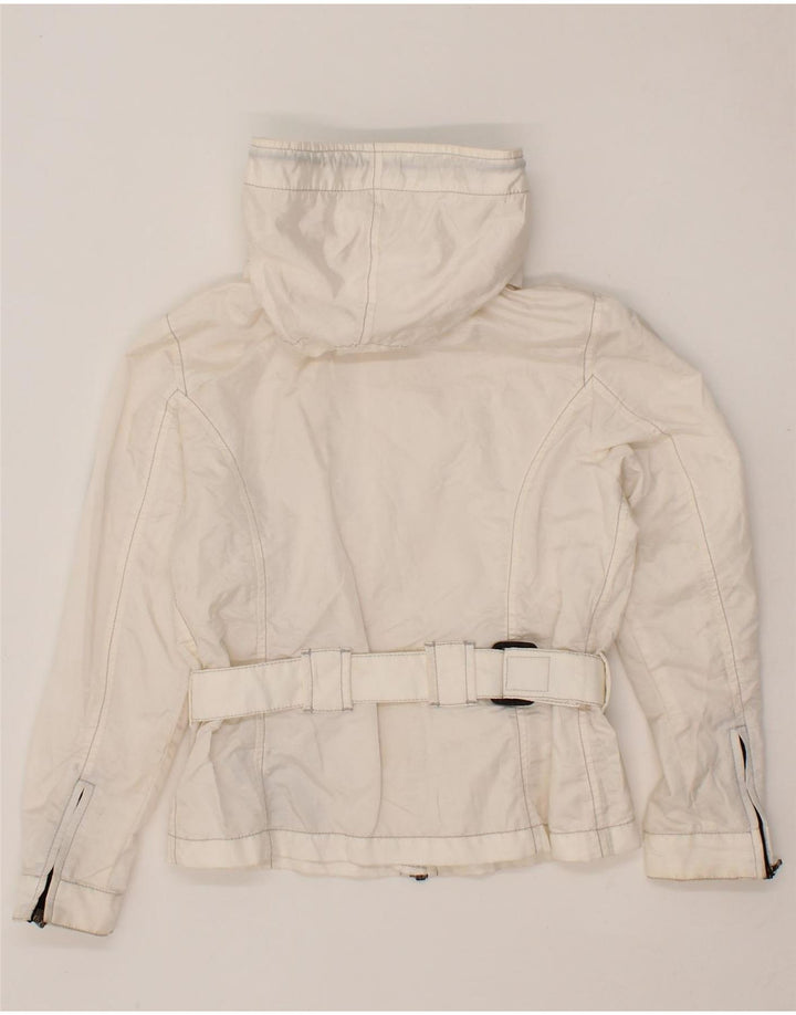 REFRIGIWEAR Girls Hooded Rain Jacket 9-10 Years White Polyamide Vintage Refrigiwear and Second-Hand Refrigiwear from Messina Hembry 