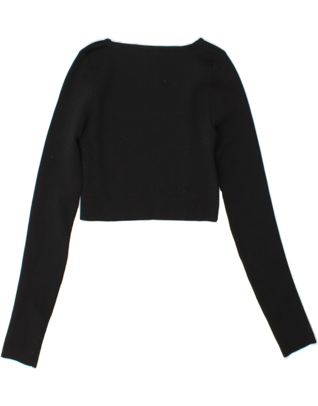 ZARA Womens Crop Top Long Sleeve UK 10 Small Black Polyester Vintage Zara and Second-Hand Zara from Messina Hembry 