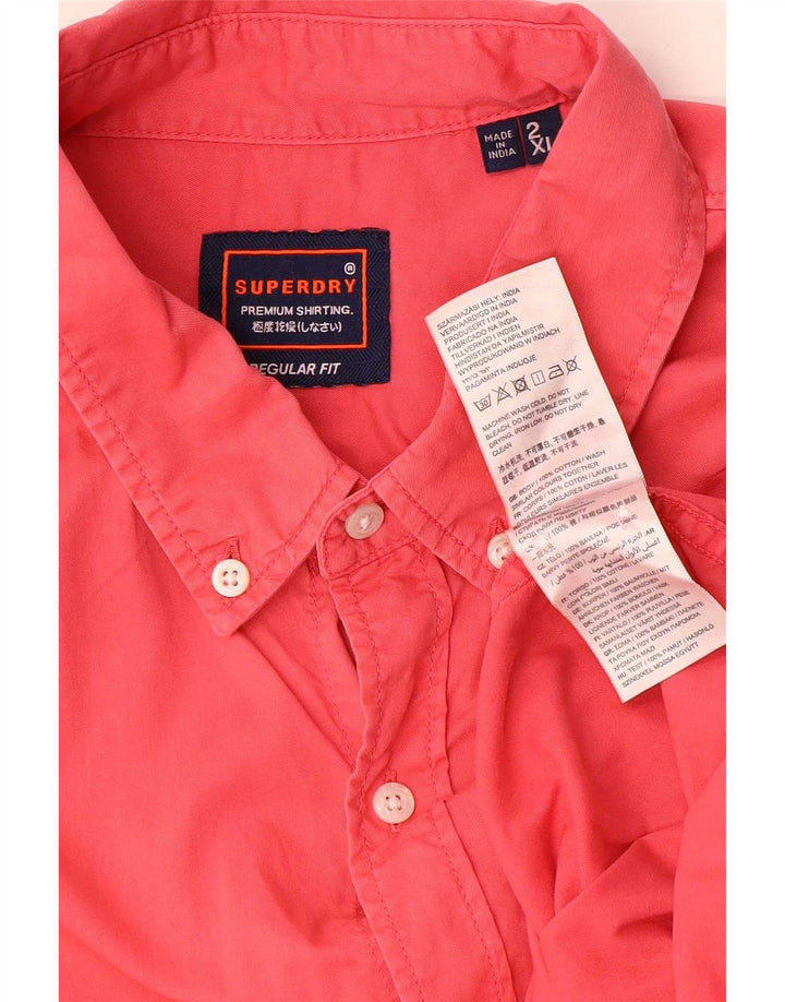 Camicia da uomo Regular Fit Superdry 2XL in cotone rosso