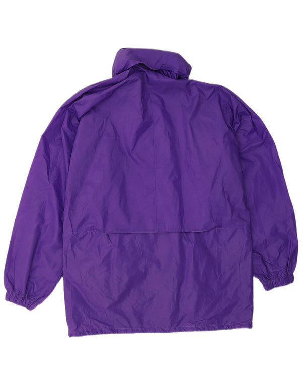 K-WAY Mens Hooded Rain Jacket UK 36 Small Purple Polyamide