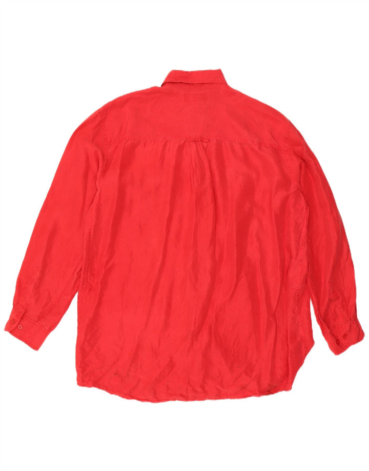 Camicia da uomo VINTAGE in seta rossa media