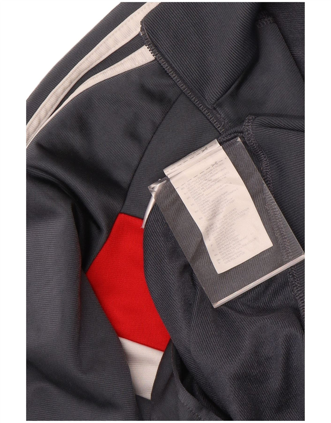 Giacca da ginnastica da uomo Adidas piccola in poliestere color block grigio