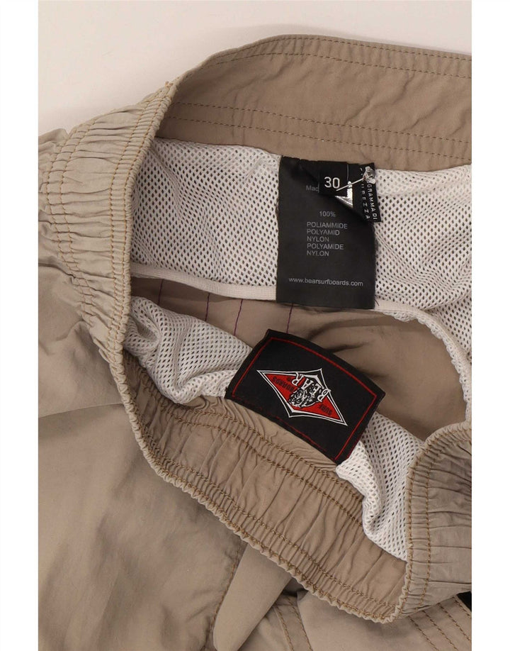 Pantaloncini da bagno da uomo Bear in poliestere color block grigio medio