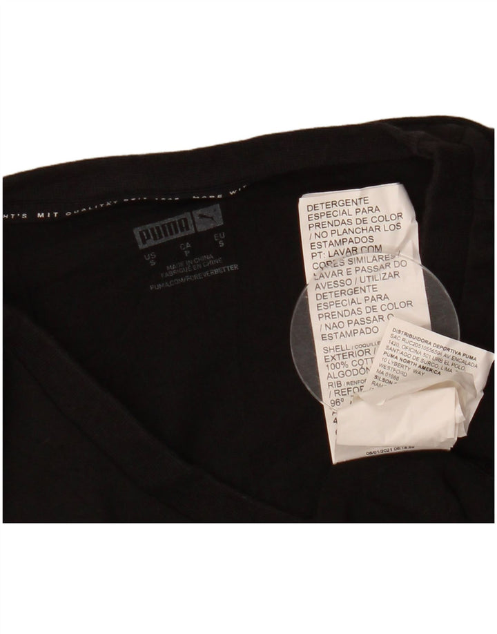 T-shirt grafica da uomo Puma Top piccola nera floreale in cotone natura