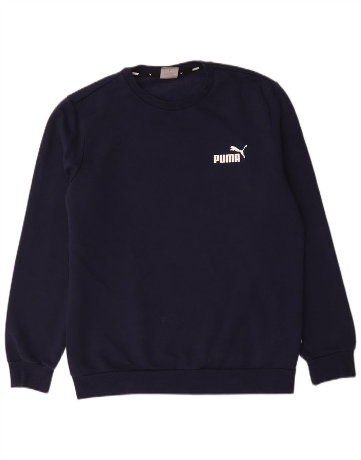 Felpa da uomo Puma Maglia media in cotone blu navy