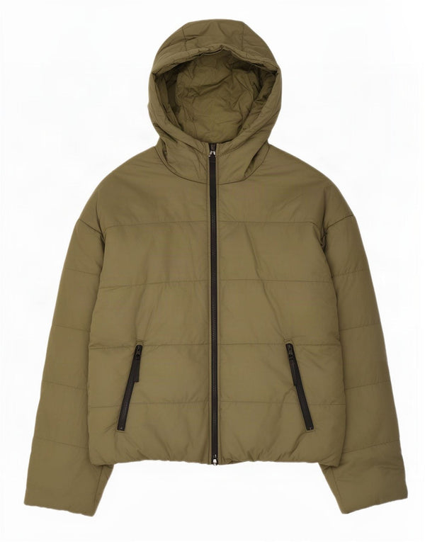 Giacca imbottita oversize grafica Nike Therma-Fit da donna UK 10 Small Khaki