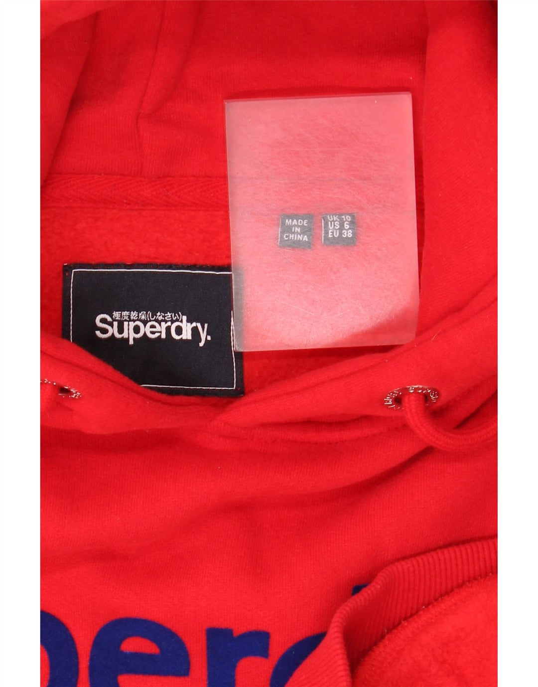 Felpa con cappuccio grafica da donna Superdry UK 10 Small rossa
