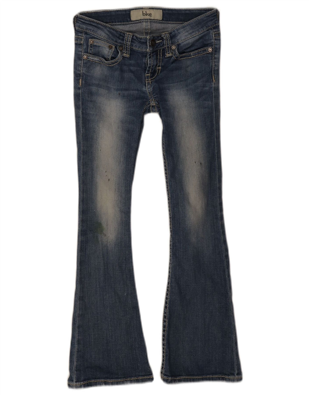 Jeans svasati effetto vissuto BKE per ragazze 9-10 anni W24 L25 Blu