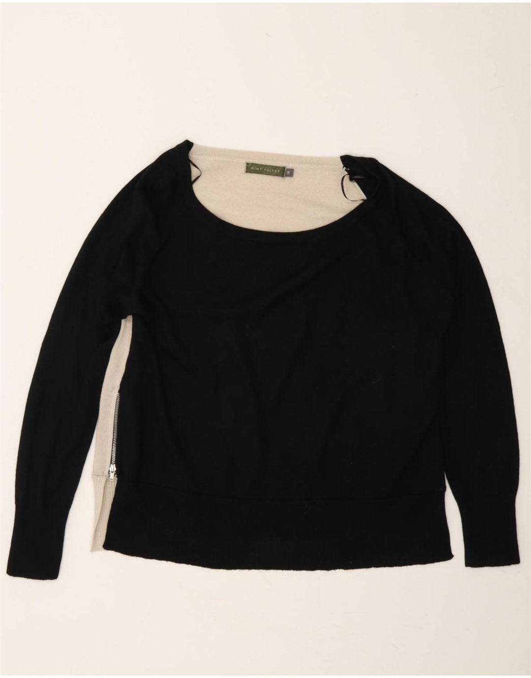 MINT VELVET Womens Boat Neck Jumper Sweater UK 12 Medium  Black Vintage MINT VELVET and Second-Hand MINT VELVET from Messina Hembry 