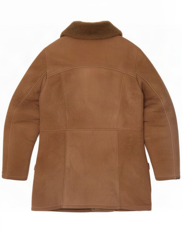 Giacca in shearling da uomo vintage UK 36 Small Marrone
