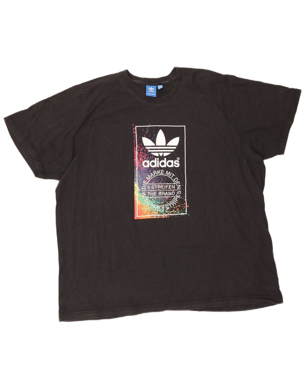 T-shirt grafica da uomo Adidas Top 2XL cotone nero