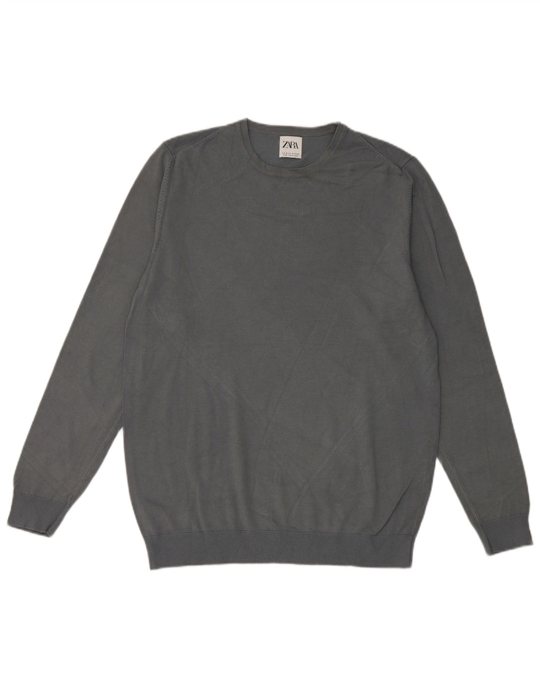 Maglione maglione girocollo da donna Zara UK 14 Viscosa grigio medio