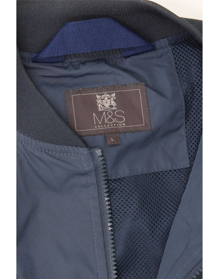Giubbotto bomber da uomo Marks & Spencer UK 40 grande poliestere blu navy
