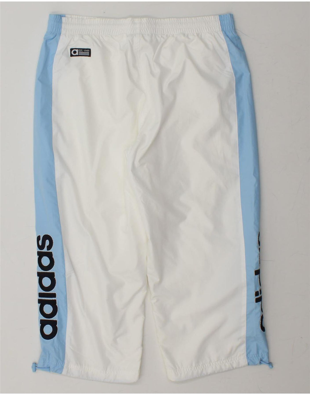 ADIDAS Mens Graphic Capri Tracksuit Trousers Small  White Colourblock Vintage Adidas and Second-Hand Adidas from Messina Hembry 