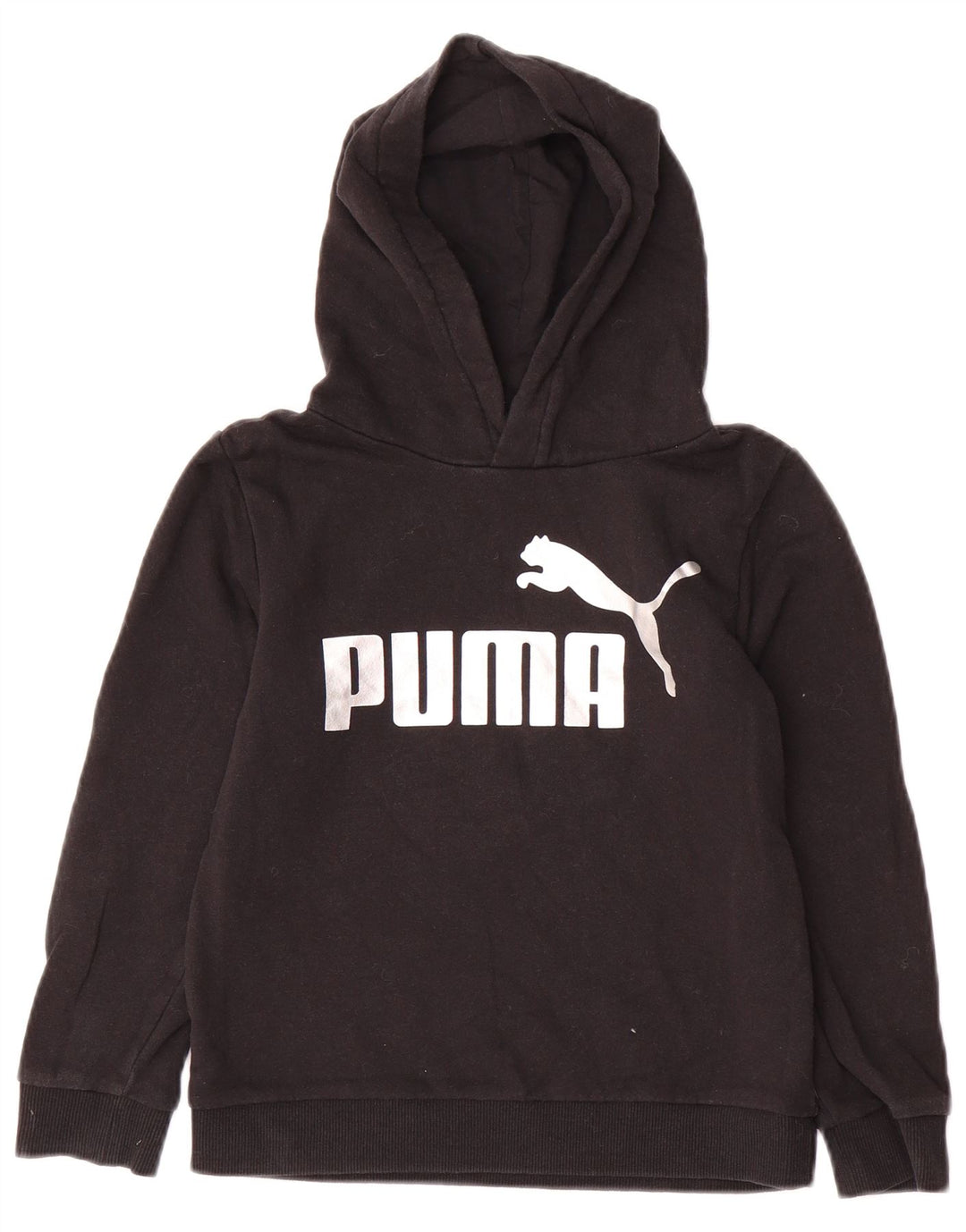 Felpa con cappuccio grafica per ragazze PUMA 7-8 anni in cotone nero
