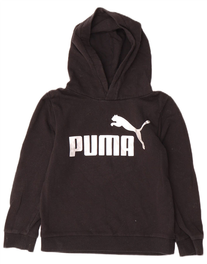 Felpa con cappuccio grafica per ragazze PUMA 7-8 anni in cotone nero