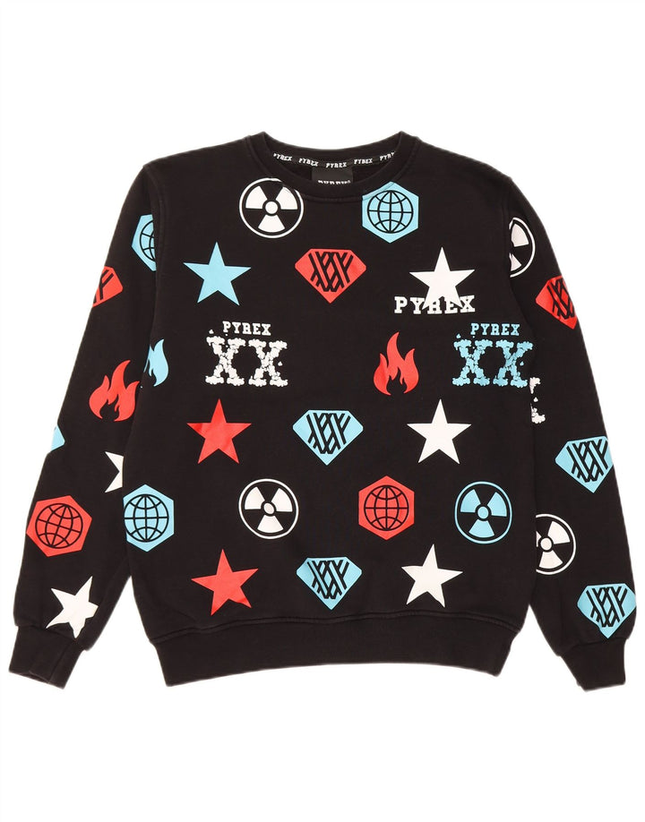 Felpa grafica per ragazzi Pyrex 13-14 anni 2XL cotone nero