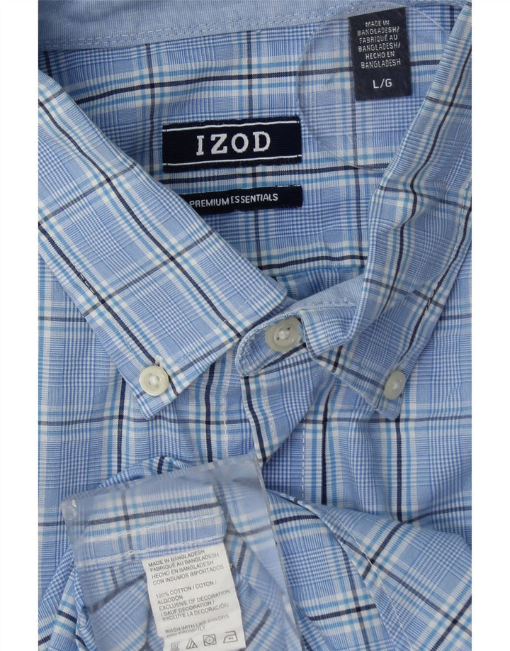 Camicia da uomo IZOD in cotone a quadri grandi blu