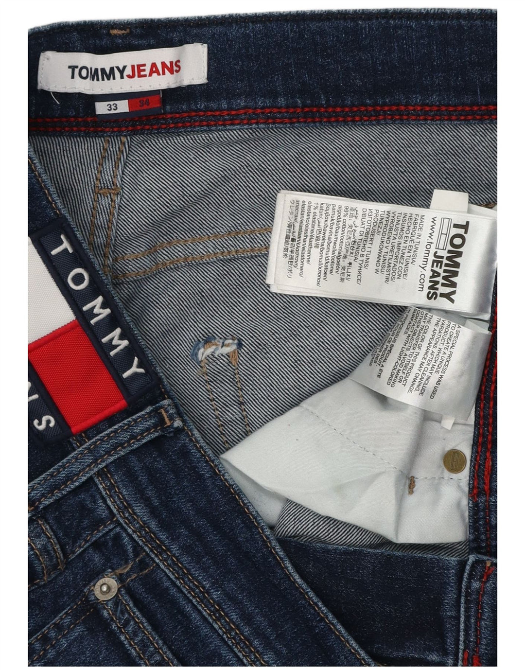 Jeans slim da uomo Tommy Jeans W33 L34 cotone blu navy