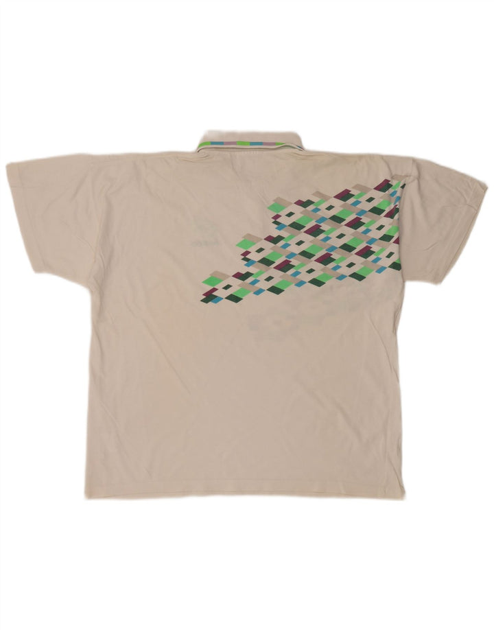 Polo da uomo Lotto Large bianca geometrica