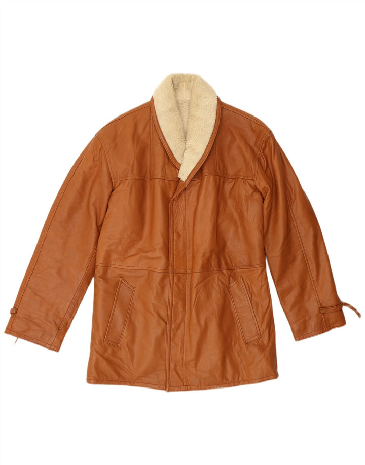 Giubbotto in shearling vintage da uomo IT 48 Marrone medio