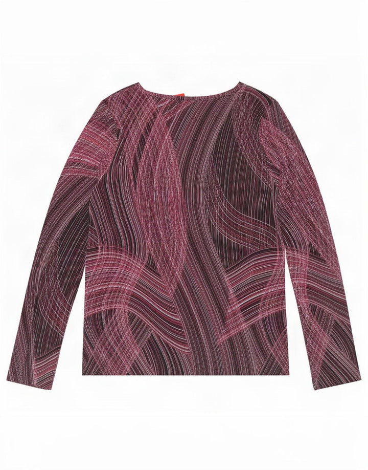 Top manica lunga da donna Marks & Spencer con motivo astratto UK 16 grande viola