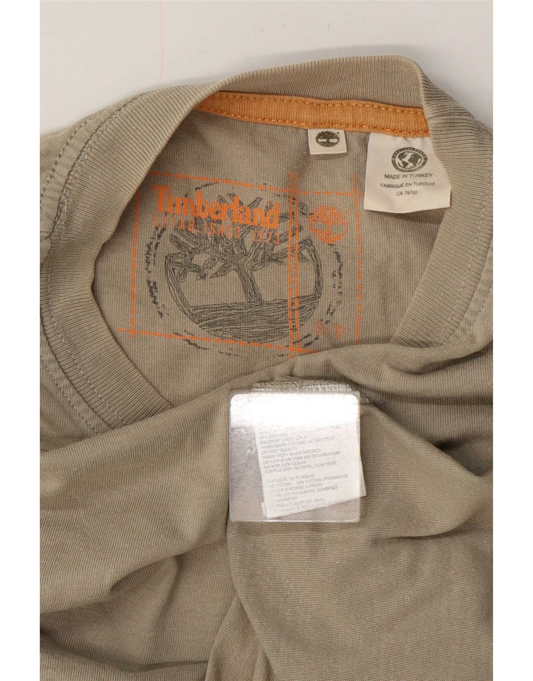 T-shirt grafica da uomo Timberland Top piccola in cotone kaki