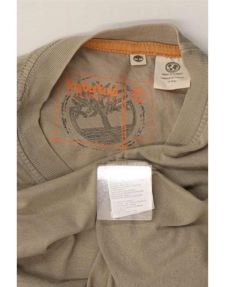 T-shirt grafica da uomo Timberland Top piccola in cotone kaki