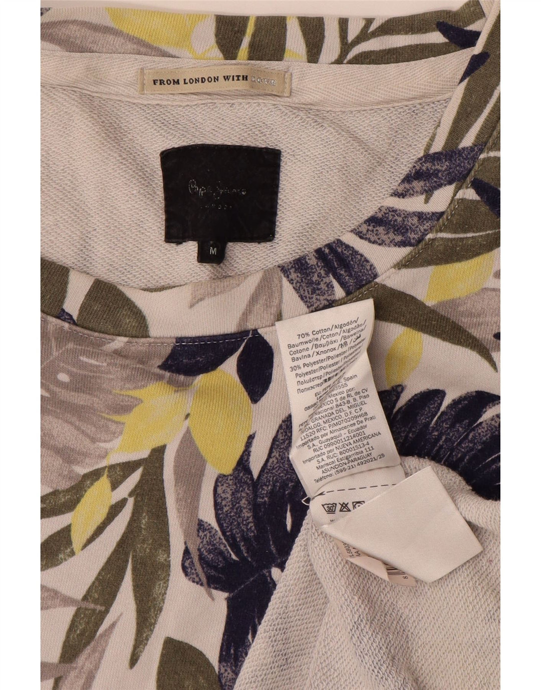 PEPE Jeans Felpa oversize da donna Maglione UK 14 Medium Off White Floral
