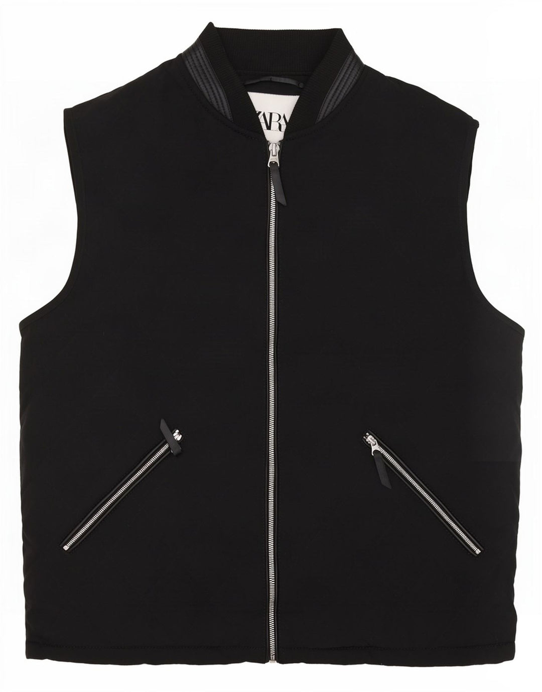 Gilet trapuntato da uomo Zara UK 40 grande poliestere nero
