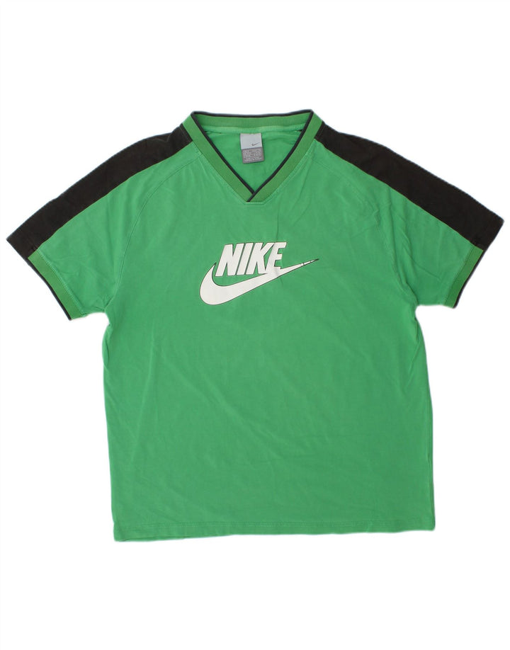 T-shirt grafica da uomo NIKE Top UK 39/41 Colorblock verde medio