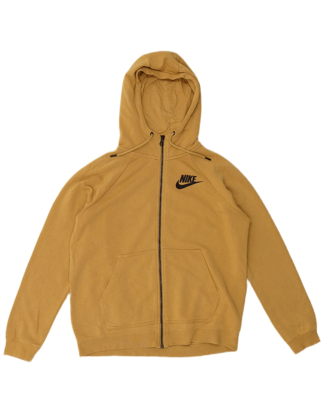 Felpa con cappuccio e zip Nike da uomo in cotone giallo medio