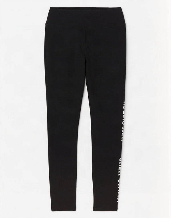 Leggings grafici da donna Hollister UK 8 piccoli in cotone nero