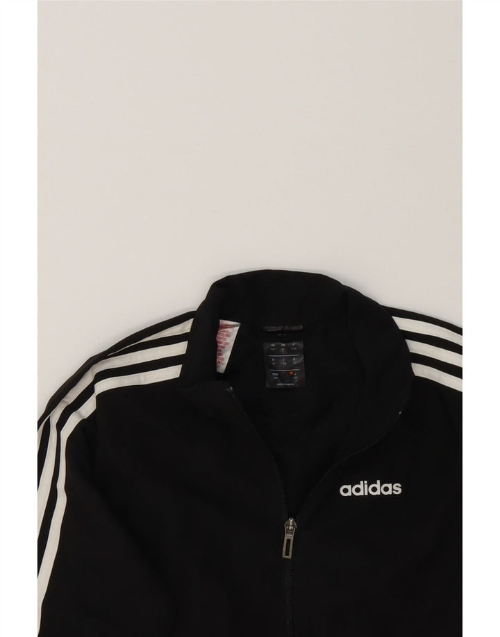 ADIDAS Boys Climalite Tracksuit Top Jacket 11-12 Years Black Polyester Vintage Adidas and Second-Hand Adidas from Messina Hembry 