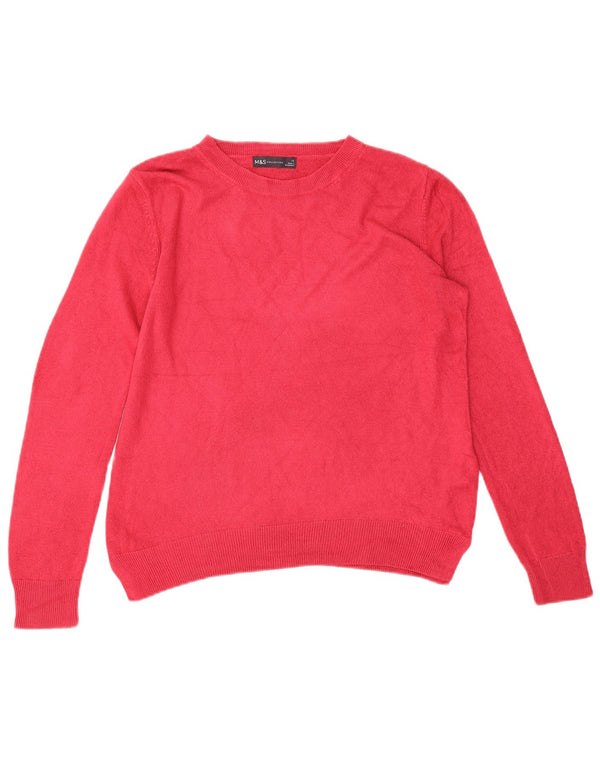 Maglione maglione con scollo a barca da donna Marks & Spencer UK 12 Acrilico rosa medio