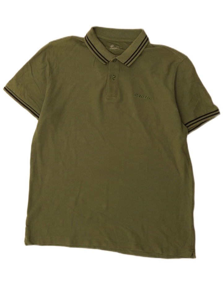 Polo da uomo vestibilità regolare Lotto Large verde