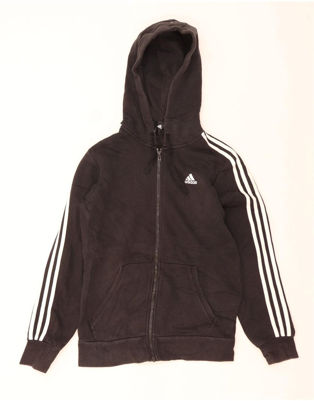 Maglione con cappuccio e zip da donna Adidas UK 14 medio nero